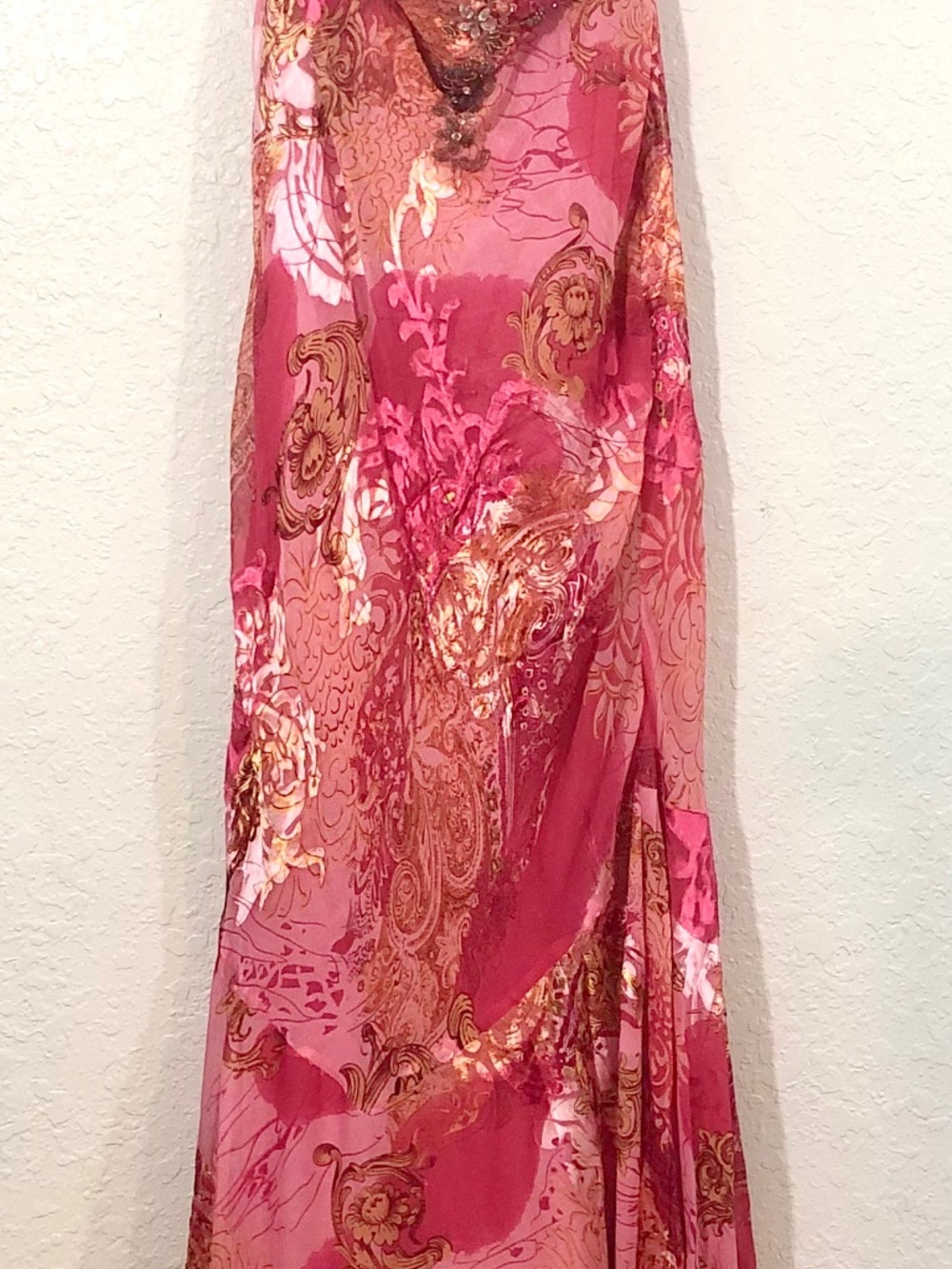 NWT Dave & Johnny by Laura Ryner Pink Beaded Silk Dress